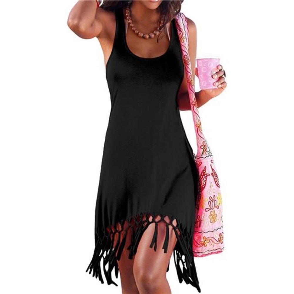 Women's Summer Beach Dress Bikini Cover Up Casual Vacation Short Dress
